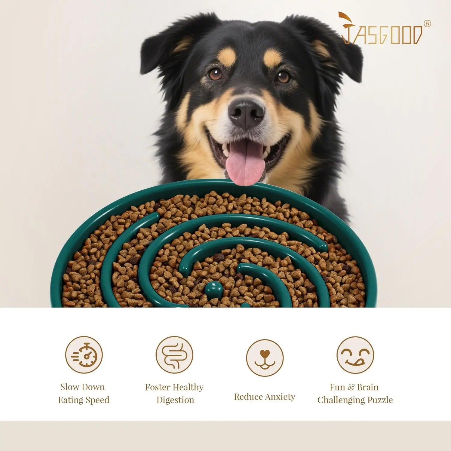 Slow Feeder Dogs Bowl for Large Medium Dogs,Anti-Gulping Pet Slower Feeding Bowls Stop Bloat,Preventing